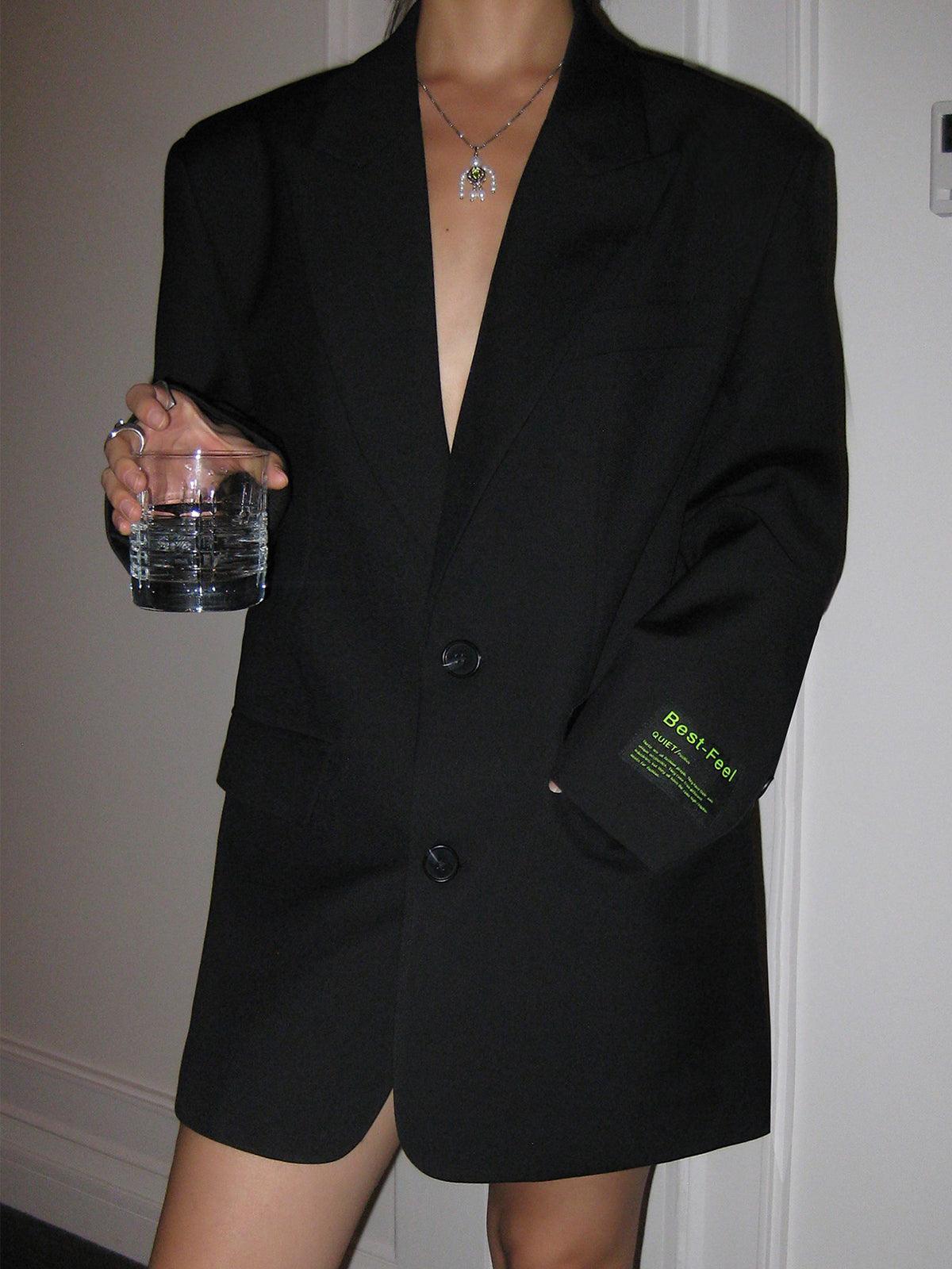 Oversized Stylish Women's Blazer Dress with Long Sleeves