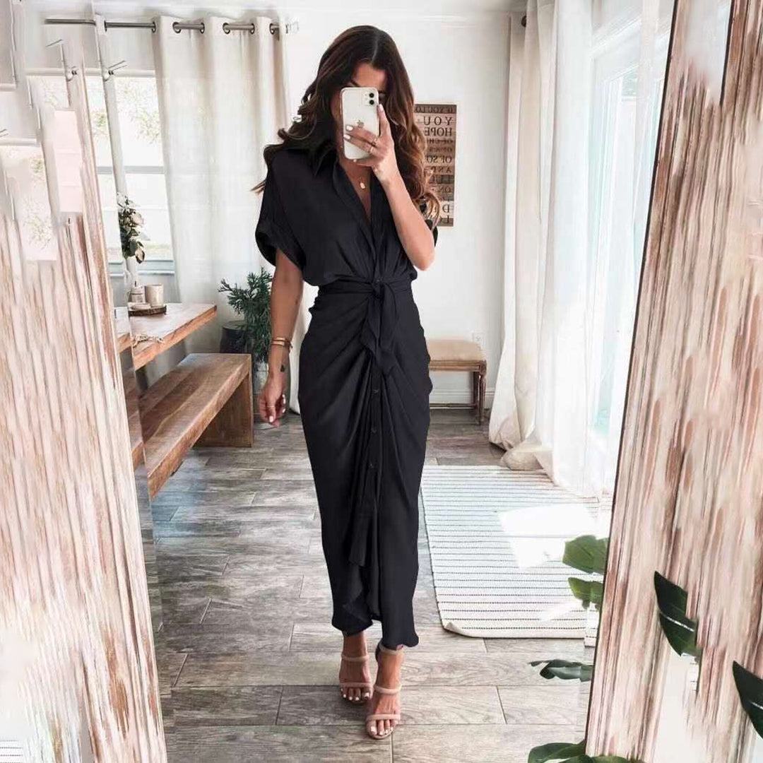 Julietta | Button Dress with Waist Detail for Women
