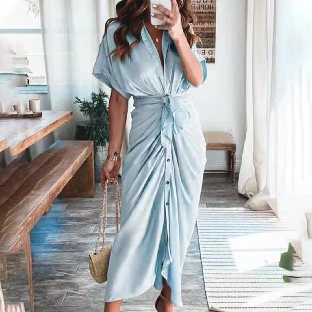 Julietta | Button Dress with Waist Detail for Women