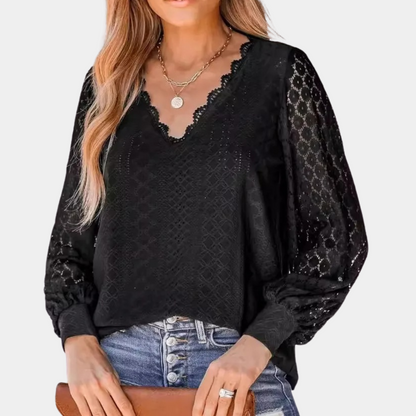 Madelyn | Elegant White Lace Blouse