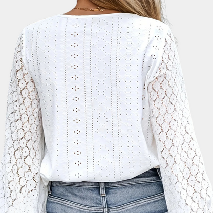 Madelyn | Elegant White Lace Blouse