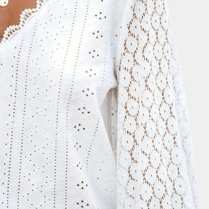Madelyn | Elegant White Lace Blouse