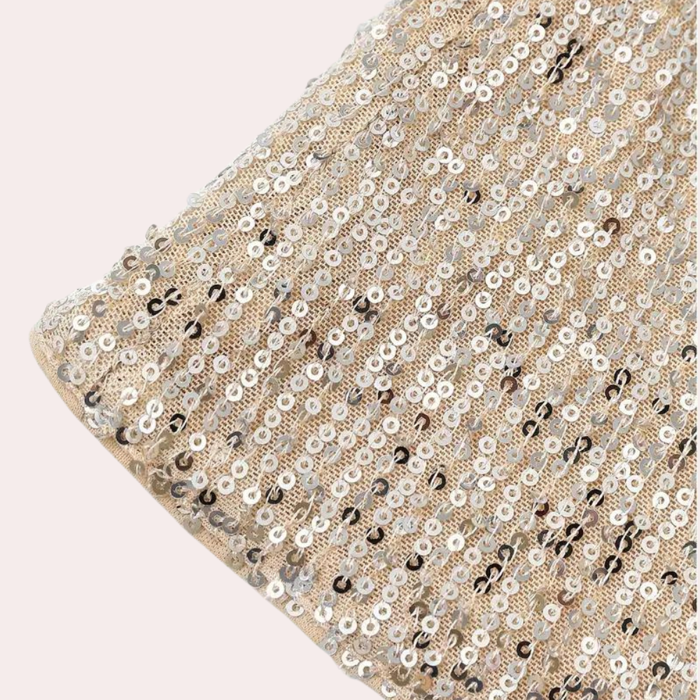 Luxury Glittering Women's Top with V-neck and Sleeveless