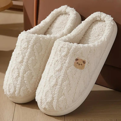 Women's warm comfortable winter slippers with cute print