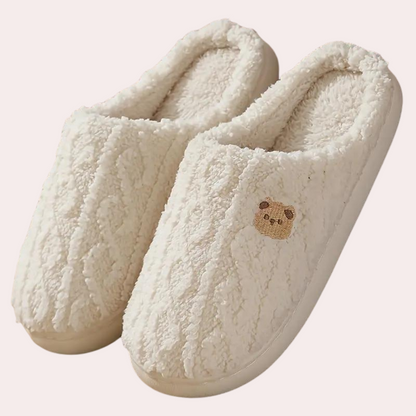 Women's warm comfortable winter slippers with cute print