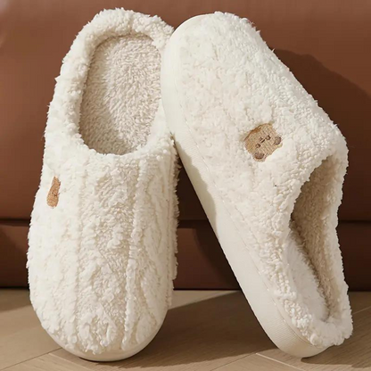 Women's warm comfortable winter slippers with cute print