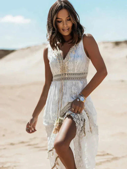 Daelyn | Boho Ladies Beach Dress with Lace Details