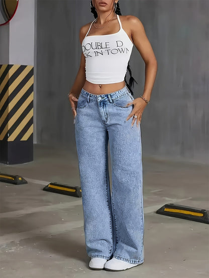 Trendy comfortable women's denim pants