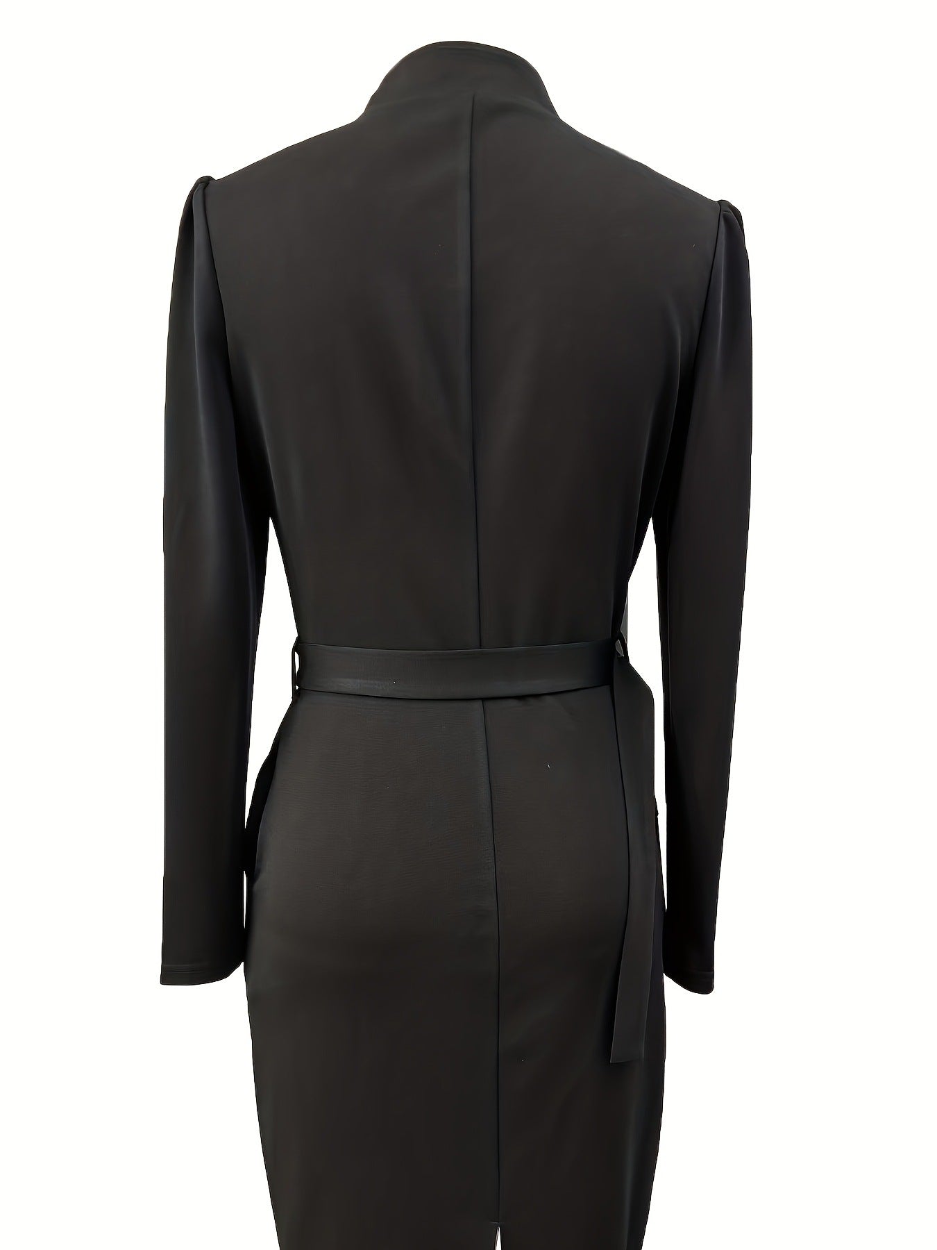 Luxury Midi Dress for Women with Belt and Three-Quarter Sleeves
