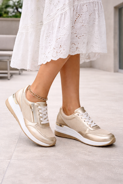 Comfortable Women's Sneakers With Zipper And Elevated Sole
