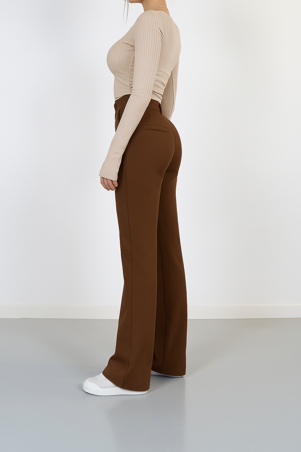 Stylish Women's Trousers With High Waist And Wide Legs