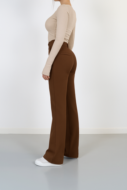 Stylish Women's Trousers With High Waist And Wide Legs
