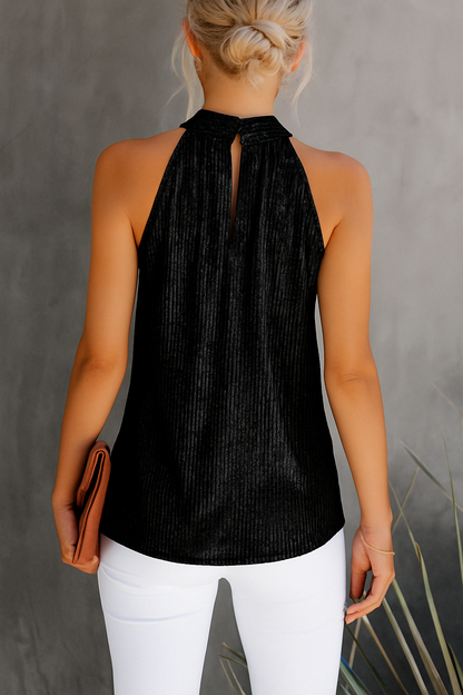 Tania | Elegant Halter Glitter Top