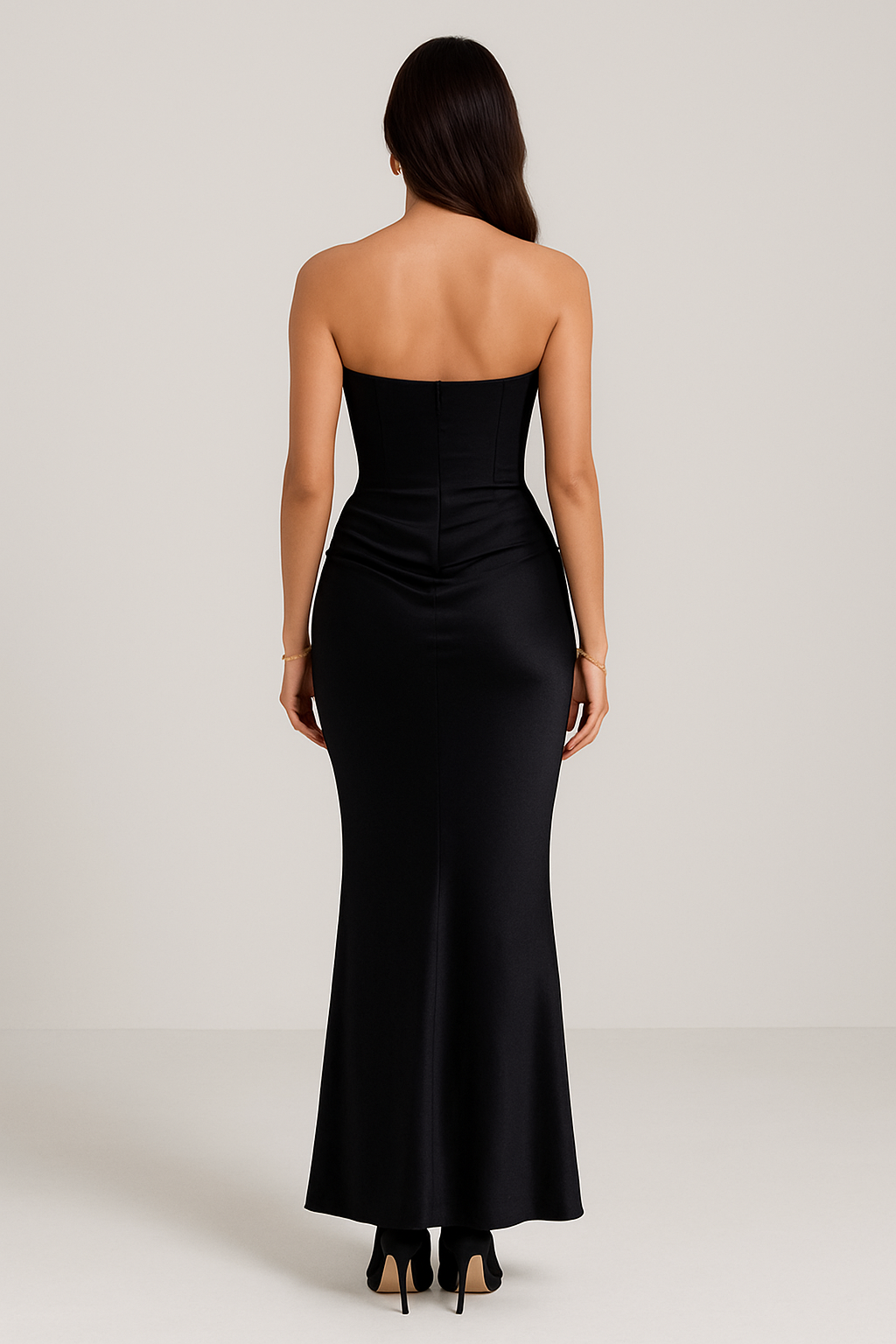 Abriana | Luxury Strapless Satin Evening Dress