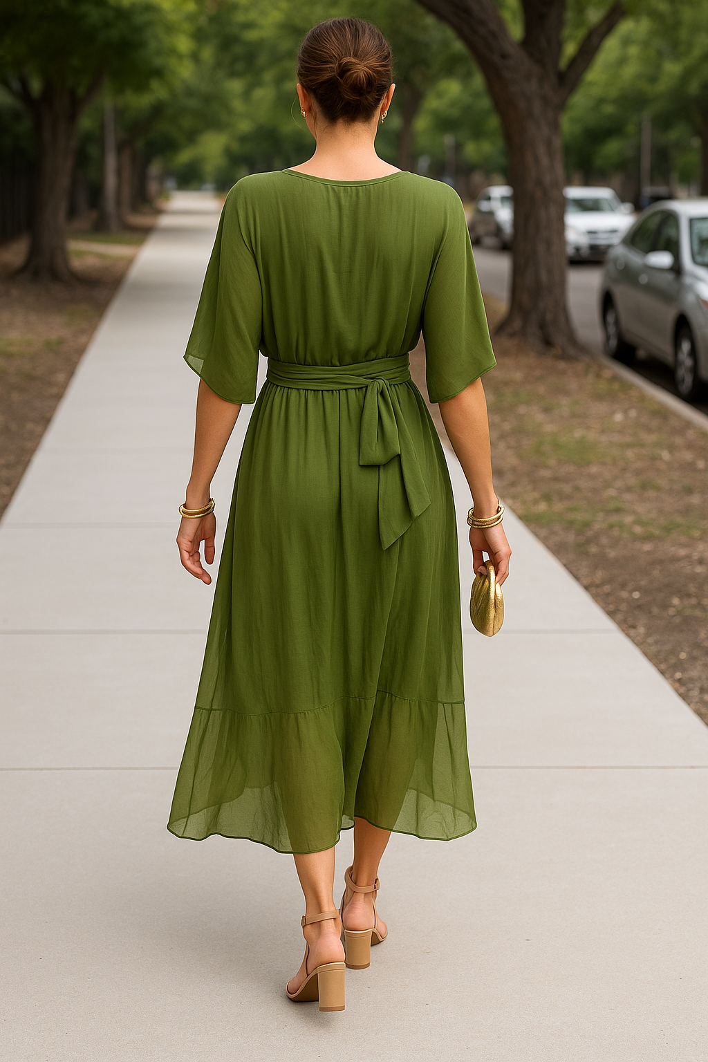 Chrissa | Summer Midi Dress with Elegant V-Neck