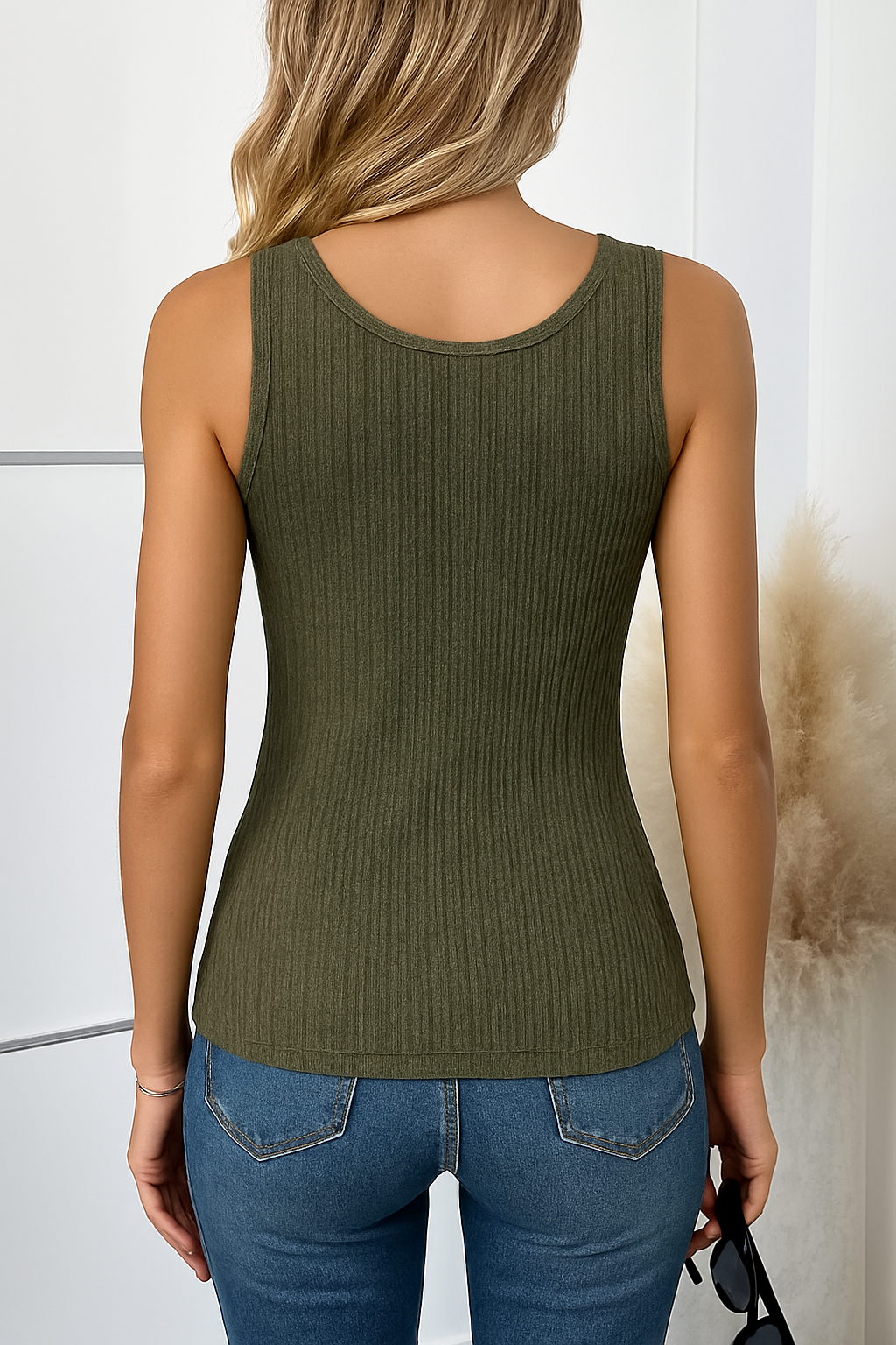 Emilia | Ribbed Knit Top with Buttons
