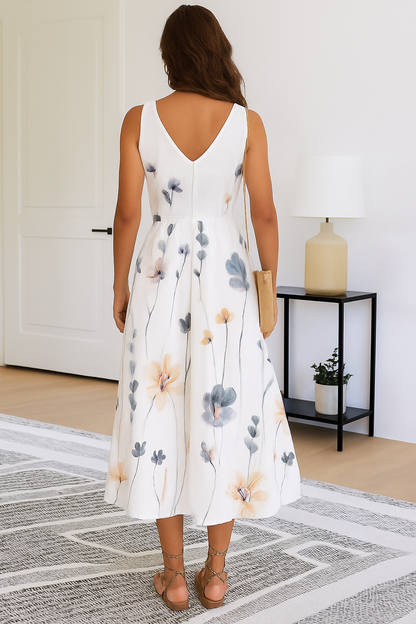 Beaudinne | Floral Print Maxi Dress for Women