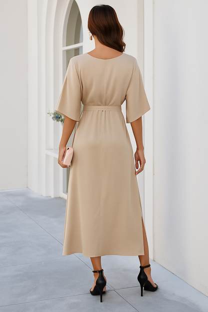 Judeena | V-Neck Women's Dress Midi Spring