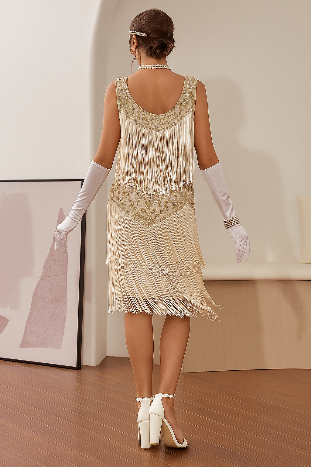 Goedele | Vintage Boho Fringe Midi Women's Dress