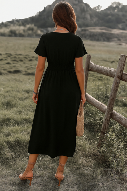 Quartney | Elegant Ladies V-Neck Maxi Dress