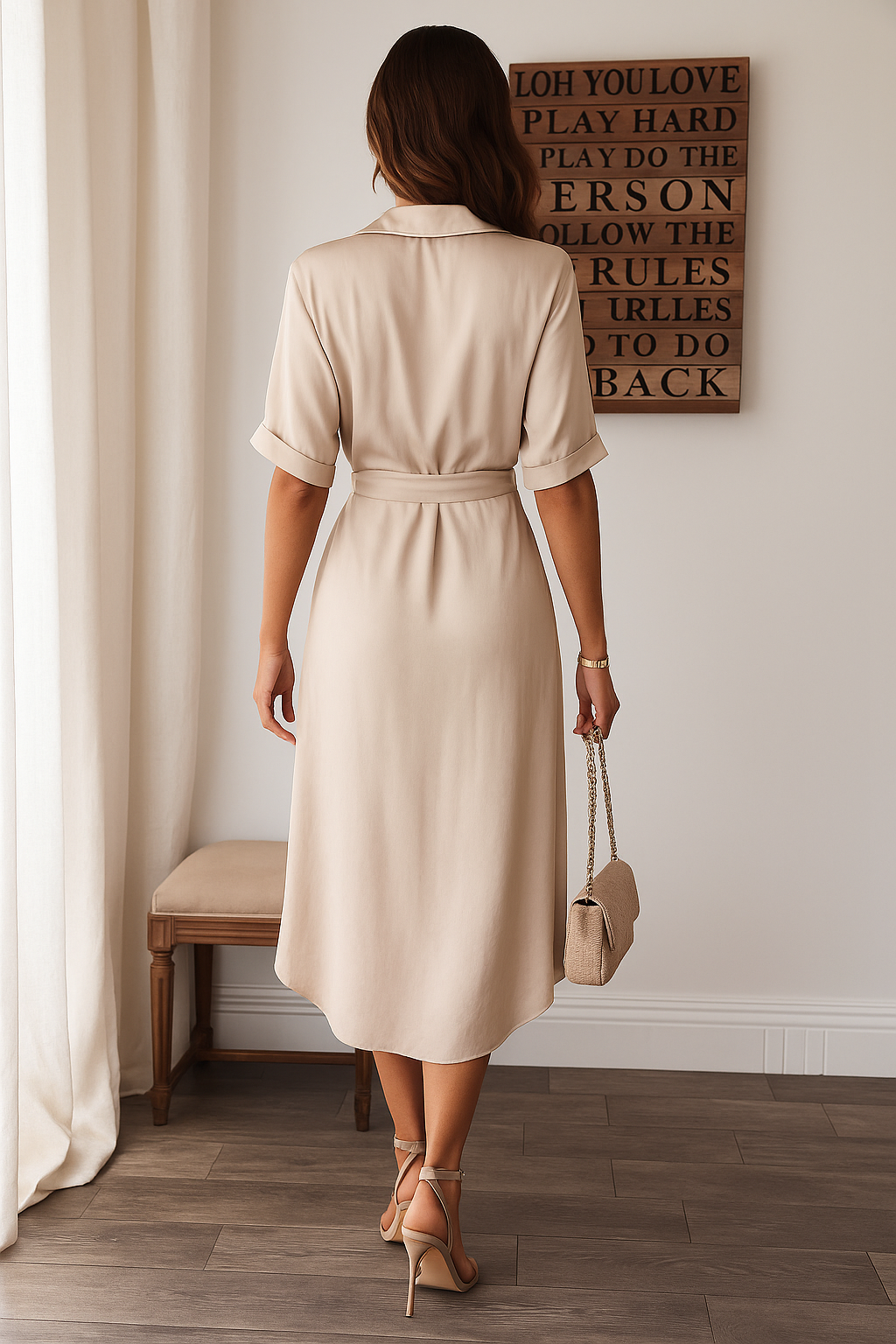 Julietta | Button Dress with Waist Detail for Women