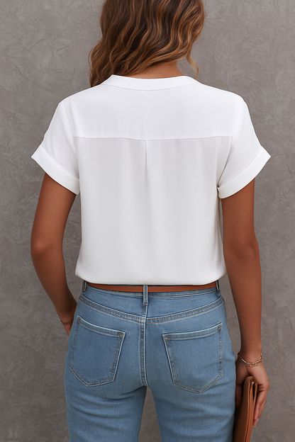 Katerina | Chic White Button-Up Shirt for Women