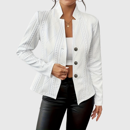 Stylish Blazer With Texture And Buttons
