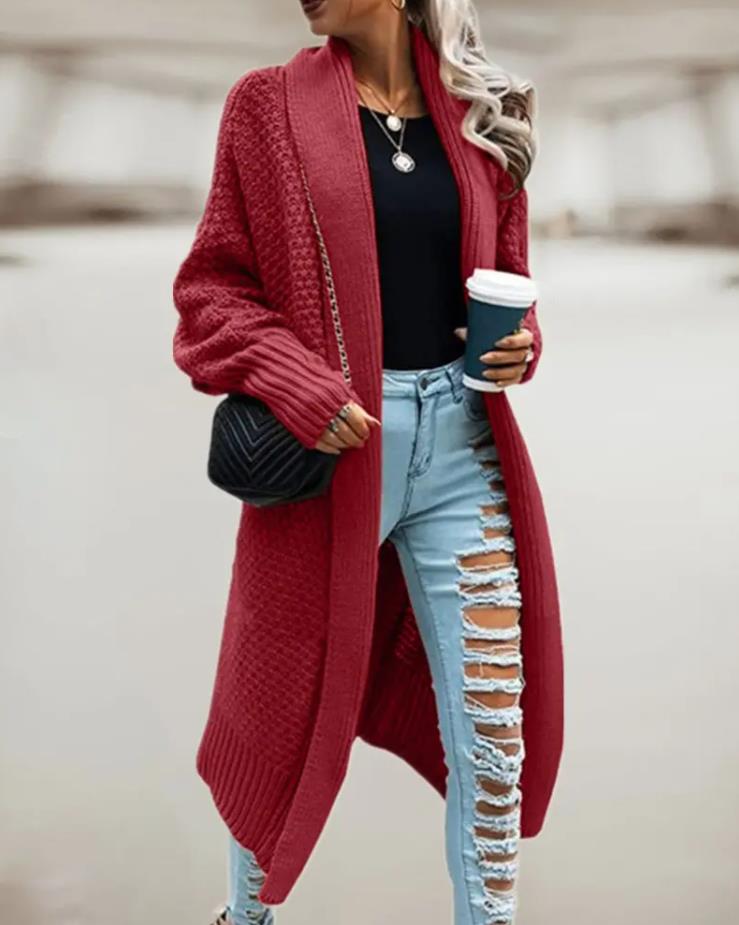 Luxury Long Oversized Women's Cardigan With Hood