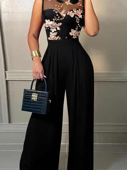 Mella | Elegant Jumpsuit with Floral Embroidery