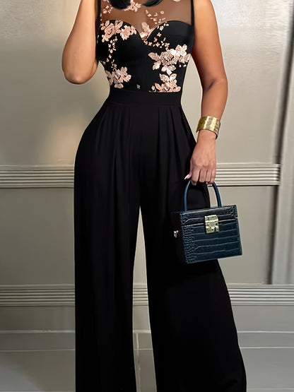 Mella | Elegant Jumpsuit with Floral Embroidery