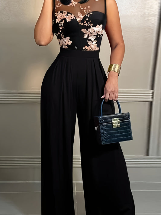Mella | Elegant Jumpsuit with Floral Embroidery