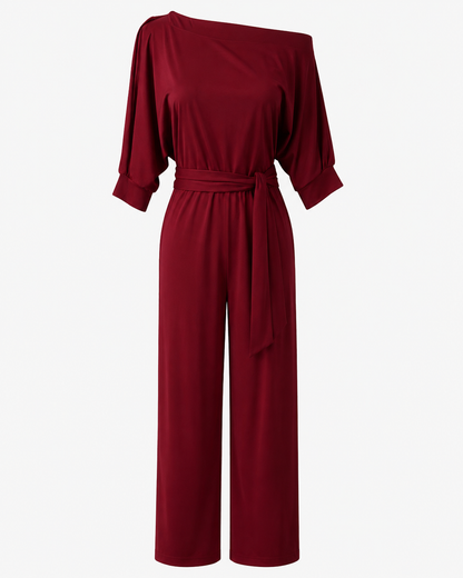 Fely | Elegant One-Shoulder Jumpsuit with Wide Legs