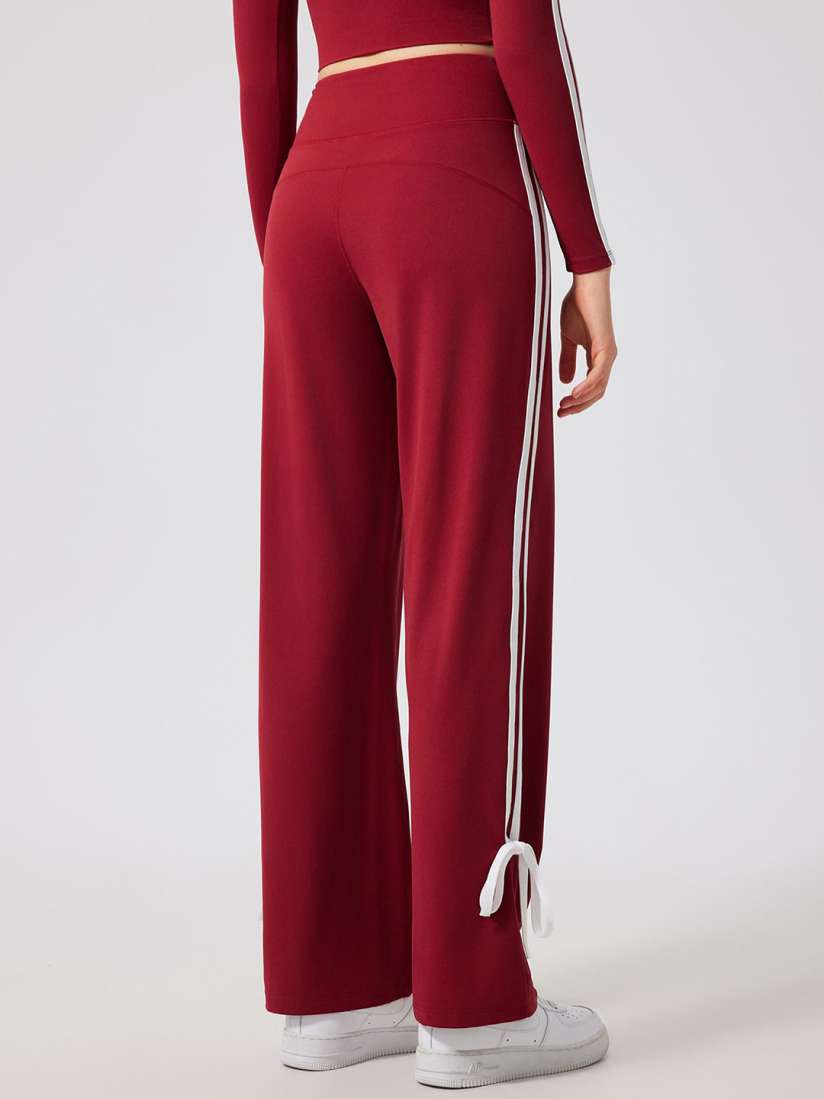 Inge | Comfortable Red Wide Leg Pants with Hearts