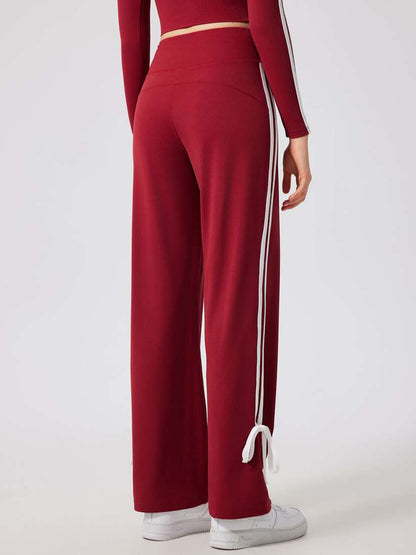 Inge | Comfortable Red Wide Leg Pants with Hearts