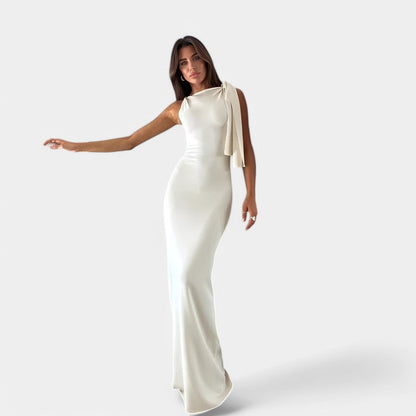 Lenore | Elegant Maxi Dress with Bow Detail