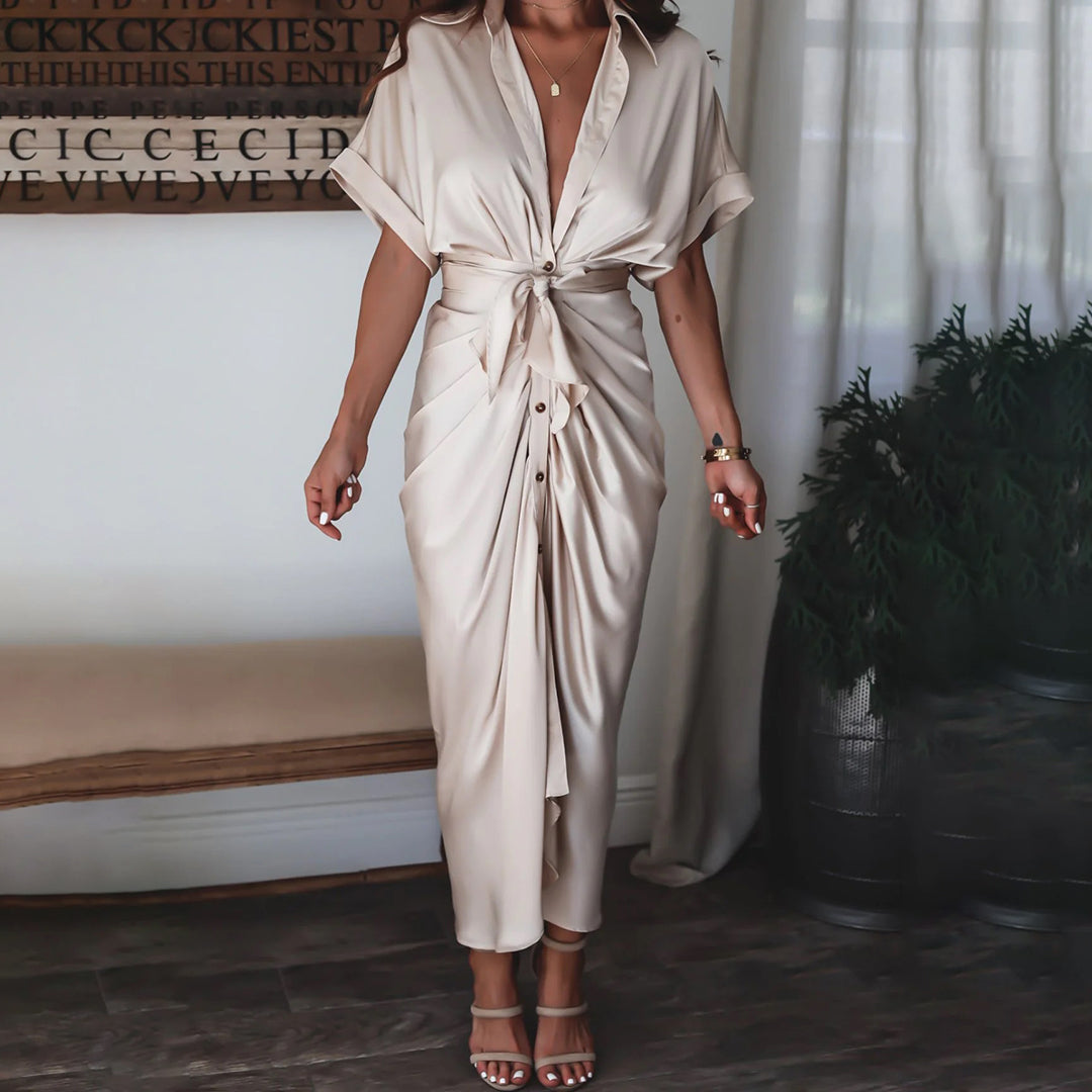 Julietta | Button Dress with Waist Detail for Women