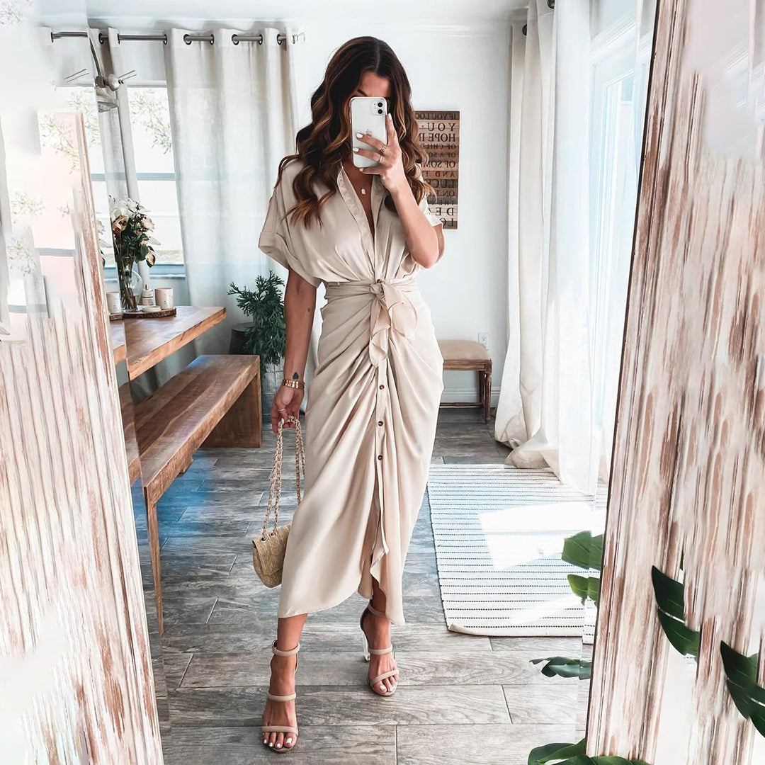 Julietta | Button Dress with Waist Detail for Women
