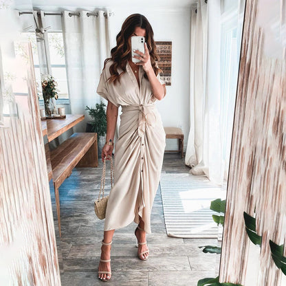 Julietta | Button Dress with Waist Detail for Women