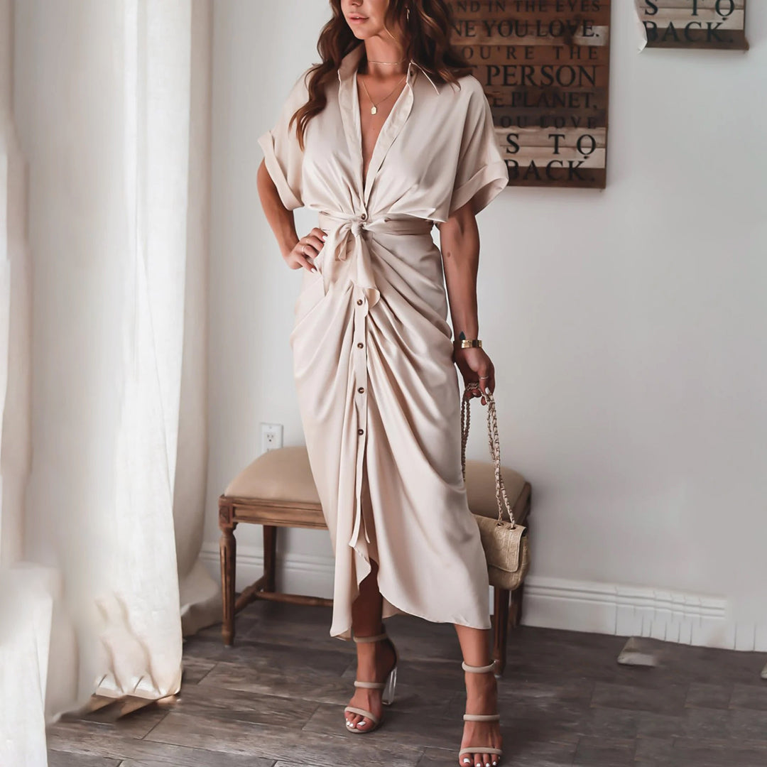 Julietta | Button Dress with Waist Detail for Women