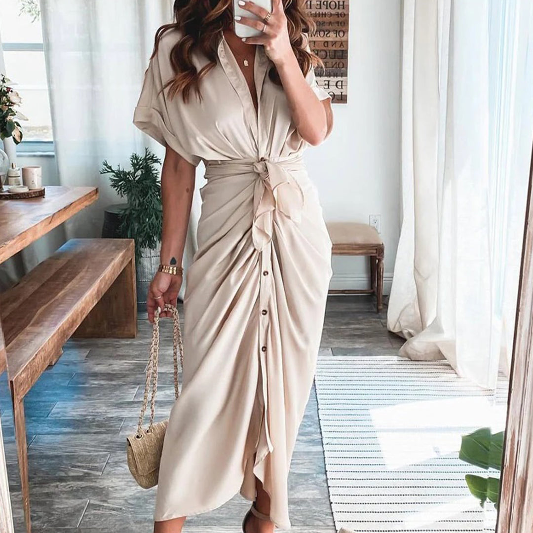 Julietta | Button Dress with Waist Detail for Women