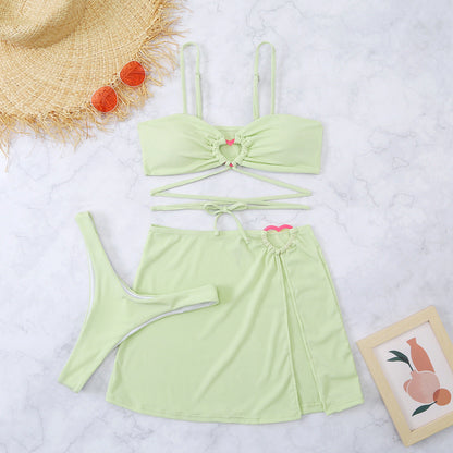 Euphemia | Playful 3-Piece Bikini Set with Heart Details