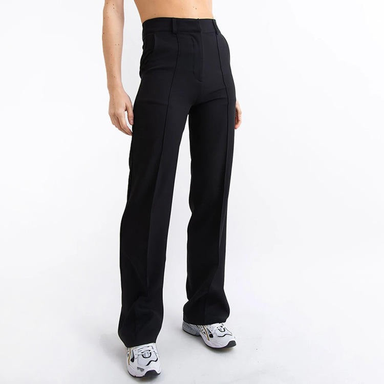 High Waist Women's Trousers with Straight Fit