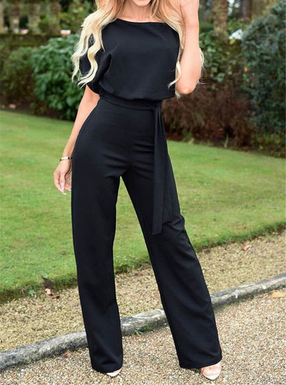 Comfortable Women's Wide Leg Jumpsuit With Waistband