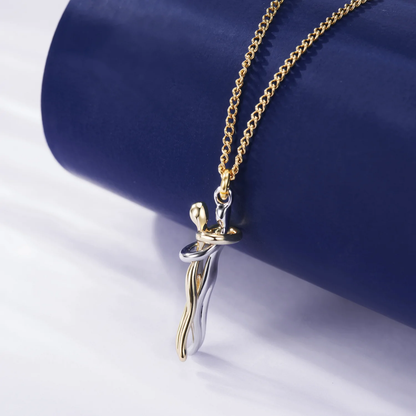 Elegant Women's Necklace with Gold and Silver Pendant