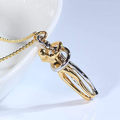 Elegant Women's Necklace with Gold and Silver Pendant