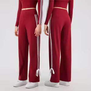 Inge | Comfortable Red Wide Leg Pants with Hearts