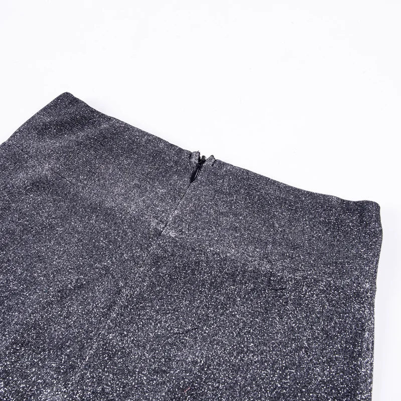 Luxury Glittering Women's Pants with High Waist