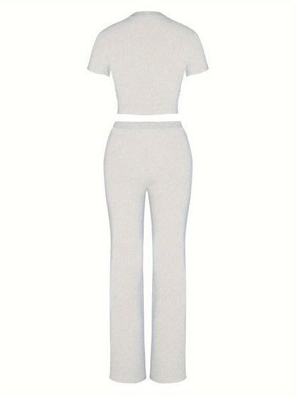 Delcy | Lounge Set with T-Shirt and Wide Pants