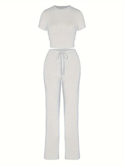 Delcy | Lounge Set with T-Shirt and Wide Pants