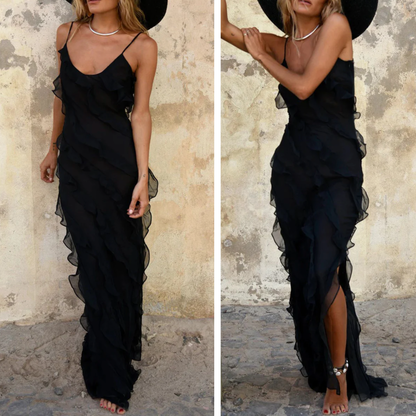 Lidia | Denim Midi Dress with Trendy Slit